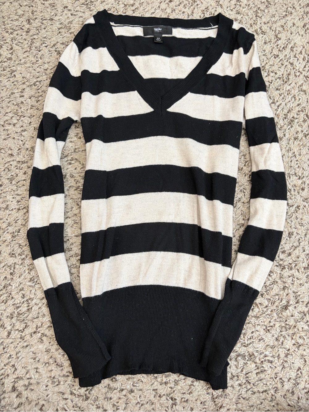Vintage Mossimo V-Neck Striped Sweater